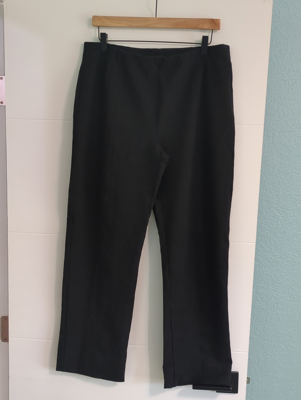 Misook Black Straight-Leg Women's Trousers Sz XL Stretch Office Work Career